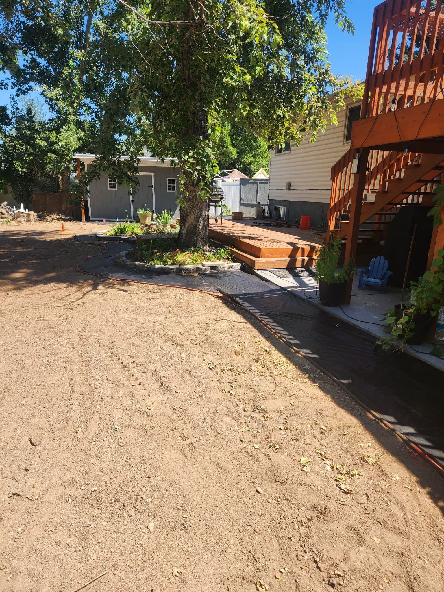 Deck area landscaping - Before