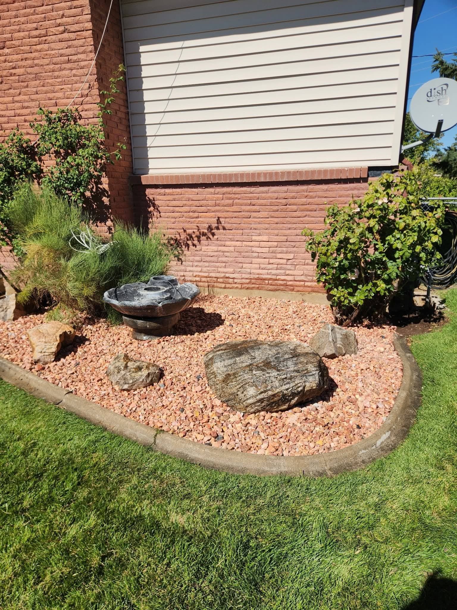 Finished landscaping project
